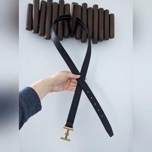 H&M Black Belt with Gold Buckle - NWOT
